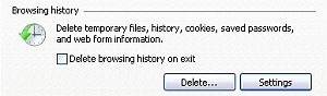 Internet Explorer 8 Temporary Internet Files Options - Settings